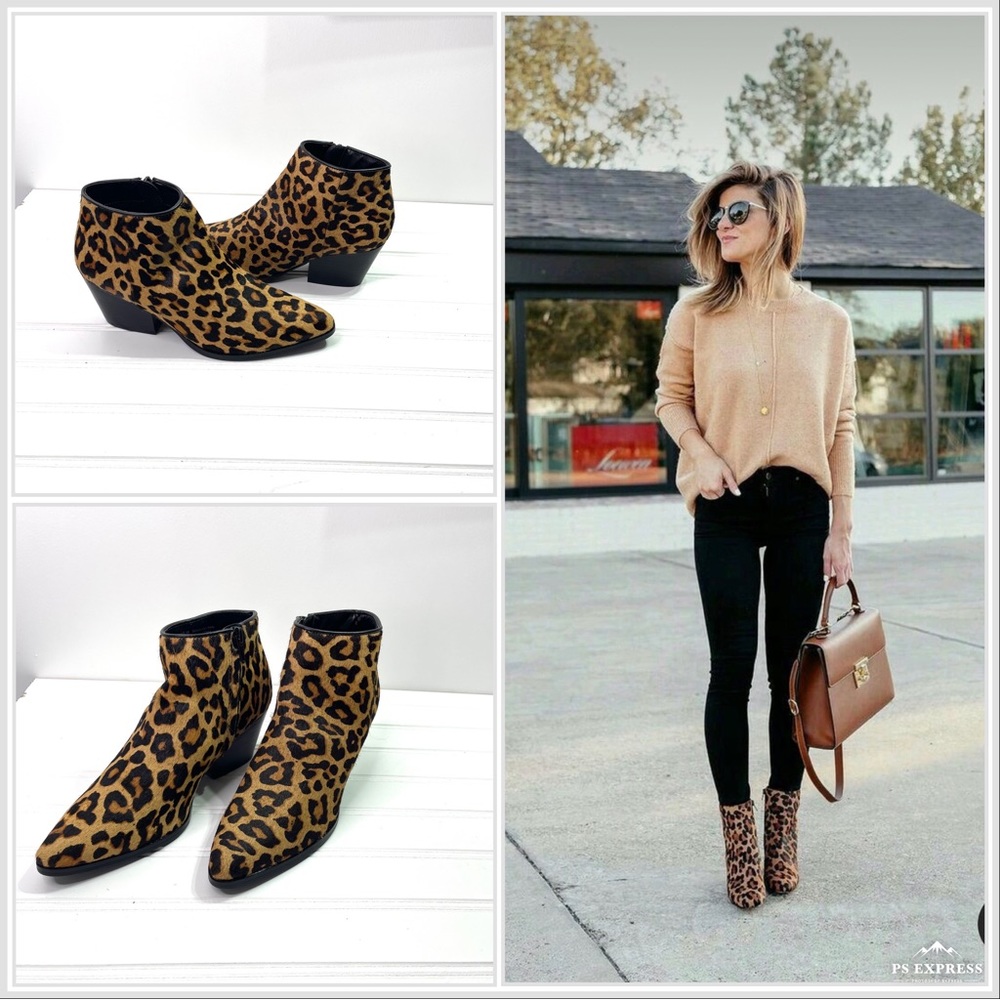 Bleecker & Bond Riley Leopard Print Booties 6.5 - Picture 12 of 12